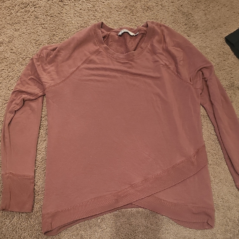 Athleta Pink Asymmetrical Long Sleeve Hoodie